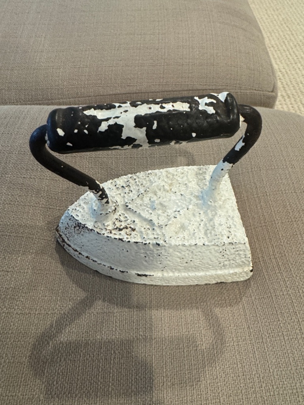 Handcrafted Decorative Iron Sculpture - Black and White Accent